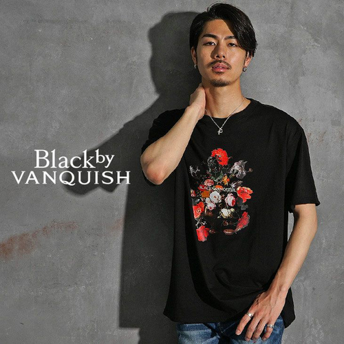 Black by VANQUISH グラフィックアート半袖Tシャツ