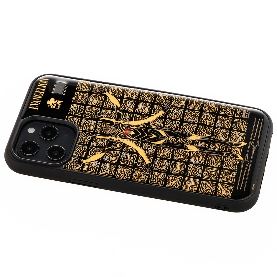 FLASH EVA13 基板アート iPhone 12Pro Maxケース 黒 ななめ