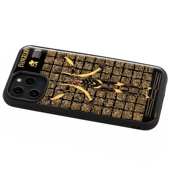 FLASH EVA13 基板アート iPhone 12Pro Maxケース 黒 ななめ