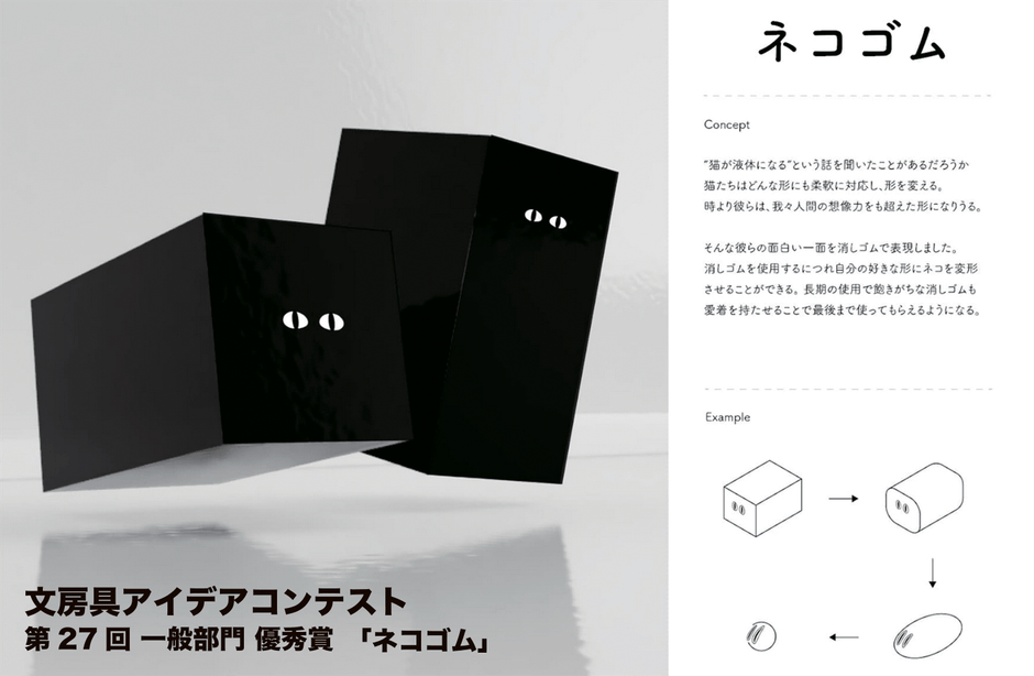第27回文房具アイデアコンテスト 一般部門 優秀賞「ネコゴム」