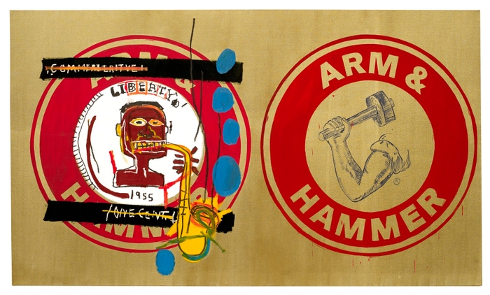 Jean-Michel Basquiat&#44; Andy Warhol&#44; Arm and Hammer II&#44; 1984-1985 Collection Bischofberger&#44; Mannedorf-Zurich&#44; Suisse (C) The Estate of Jean-Michel Basquiat. Licensed by Artestar&#44; New-York.(C) The Andy Warhol Foundation for the Visual Arts&#44; Inc. / Licensed by ADAGP&#44; Paris 2023