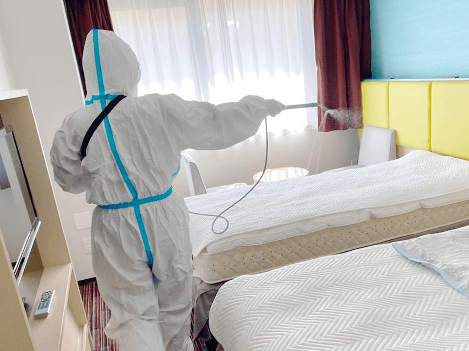 <次亜塩素酸水の噴霧>