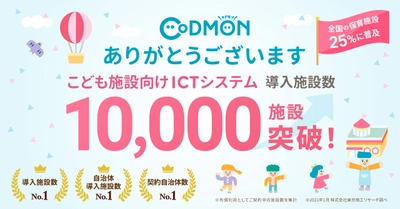 コドモン、保育・学童施設などへの導入数が 10,000施設へ到達 全国の保育施設の約25％に普及が進む