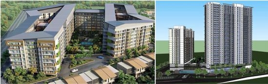 【左】マンション(1)イメージパース 【右】マンション(2)イメージパース