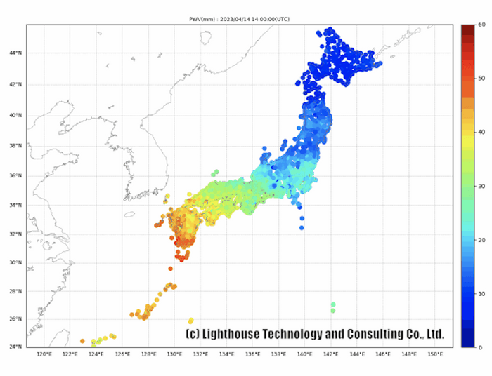 PWVデータの画像加工例