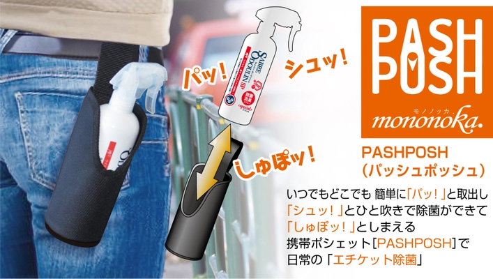 いつでもどこでも気になるトコロに“シュッ”とスプレー除菌！ Makuakeで専用ポーチ＆除菌・消臭スプレーのプロジェクト開始