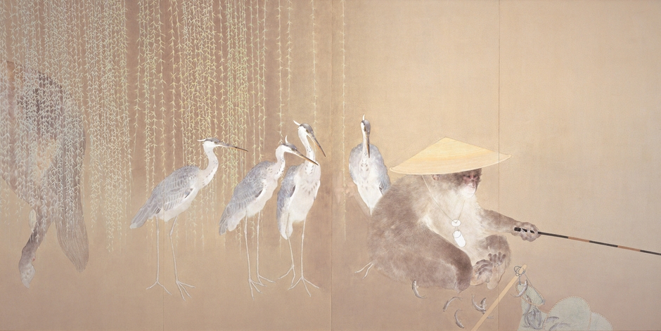 竹内浩一《戯画釣名人》平成21年(2009)　郷さくら美術館蔵