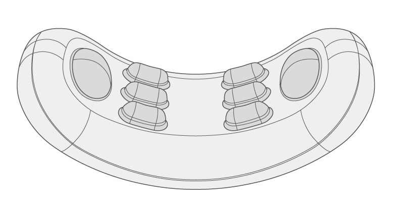 大小8個の押圧突起を内蔵