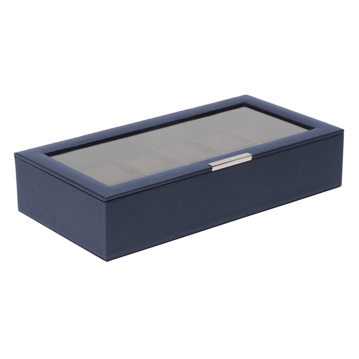 STACKABLE 12 PIECE WATCH TRAY WITH LID NAVY