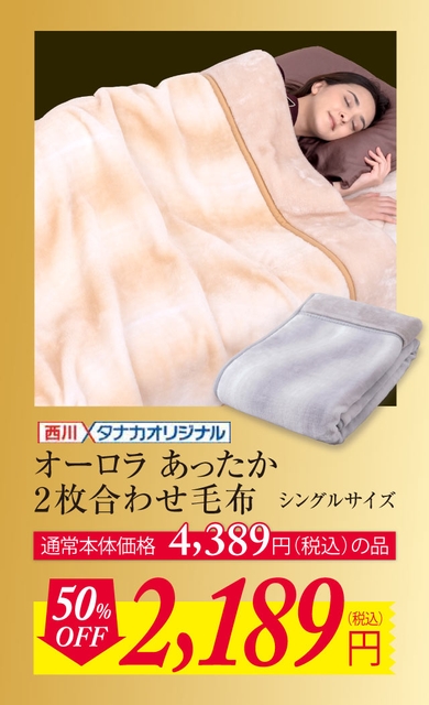 オーロラ柄 2枚合わせ毛布