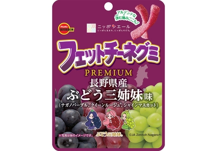 ブルボン、3種のぶどう果汁で奥行きのあるふくよかな味わい　 長野県産ぶどうの果汁を用いた“フェットチーネグミ”を 1月28日(火)に期間限定で新発売！