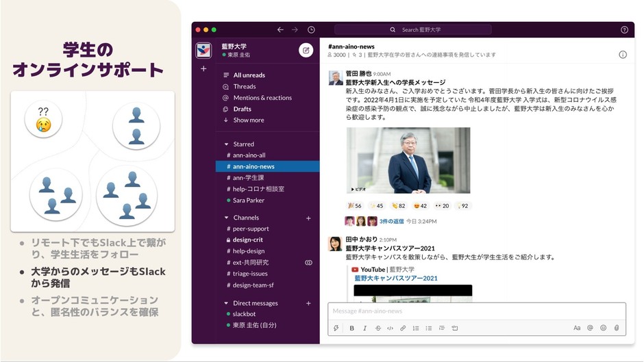 Slack画面