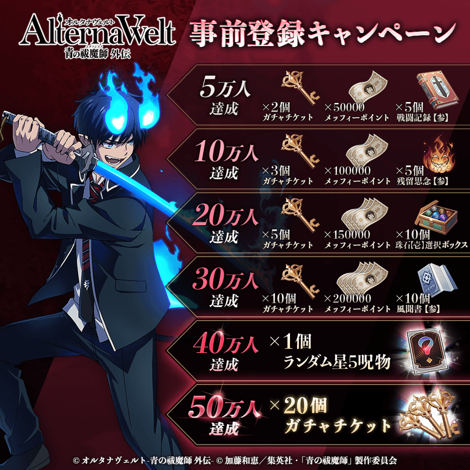 事前登録キャンペーン報酬内容