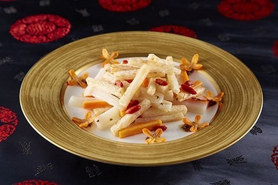 桂花山薬根菜 根菜と山芋の甘い金木犀香り炒め