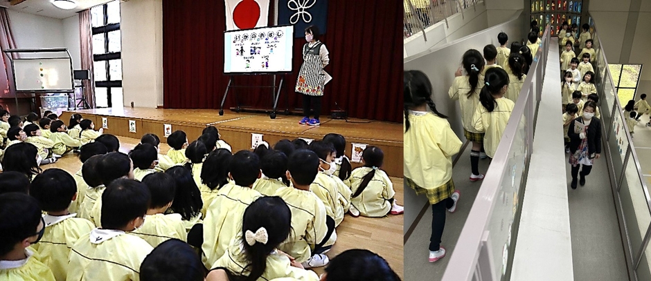 過去の「防犯避難訓練」の様子