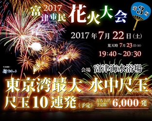 千葉の富津市民花火大会、今年は7月22日に開催！ 東京湾をバックに約6,000発の花火があざやかに打ち上がる！