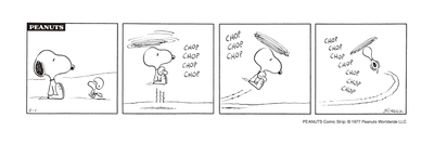 モチーフとなった1977年2月1日新聞掲載「PEANUTS」コミック
