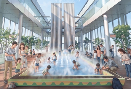 高さ約300mのオープンエアで楽しむ夏季限定イベント 「HARUKAS WATER CANVAS ～天空の水あそび～」