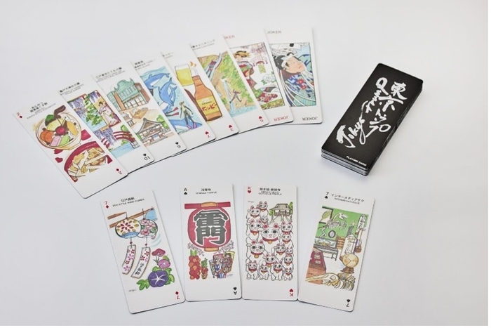 秋葉原 SEEKBASE　東京の名所や文化のイラストが54枚描かれたトランプ