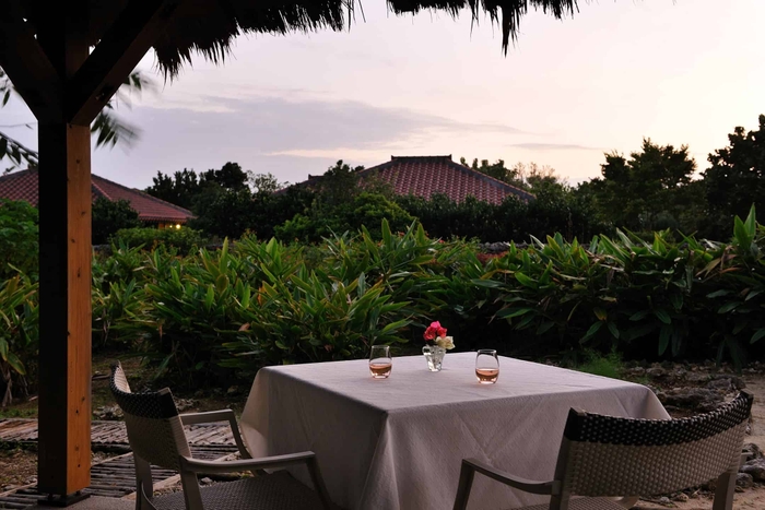 東屋での食前酒
