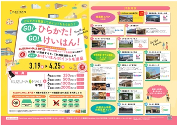 ～ KUZUHA MALL　New＆Renewal OPEN記念 ～ おけいはんポイントキャンペーン「GO！ひらかた！GO！けいはん！」を 3月19日(金)より開催します！
