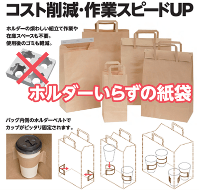 ホルダーいらずの紙袋