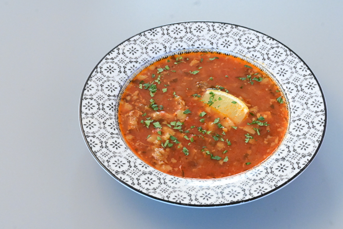 ▲ハリラスープ（モロッコの伝統的なスープ）