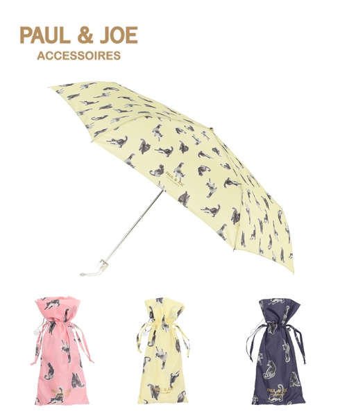 【雨傘】 ポール アンド ジョー アクセソワ （PAUL & JOE ACCESSOIRES） キャット猫 折りたたみ傘 きんちゃく袋3,850円(税込)21-113-10167-02