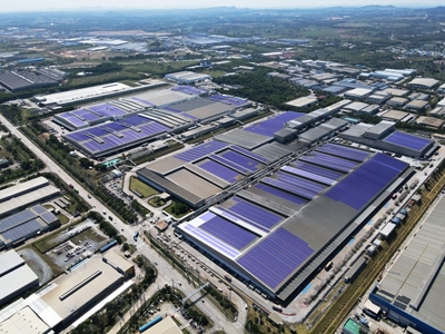 Sumitomo Rubber(Thailand) Co., Ltd.太陽光発電設備設置イメージ(出典:関西電力プレスリリース)