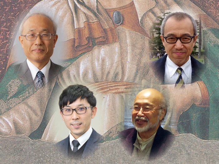 講師陣(左上:小友聡、中央左:吉田新、中央右:阿部包、右上浅野淳博)