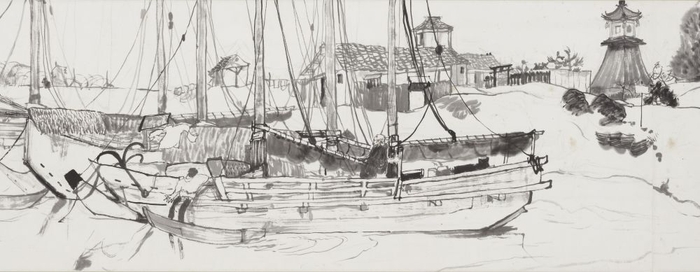 堂本印象《住吉高燈籠絵巻》(部分)明治44年(1911) 京都府立堂本印象美術館蔵