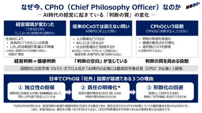 AI時代の意思決定に「哲学」を実装する―― 日本企業向け〈社外CPhO(最高哲学責任者)〉提供開始