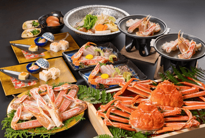 城崎温泉「湯宿ささくら」松葉ガニコース料理(2人前イメージ)