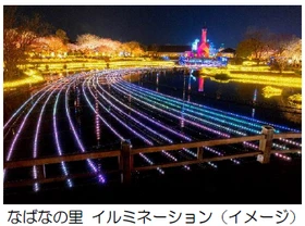 近鉄長島駅に急行を臨時停車、「なばなの里」への直通バスを運行