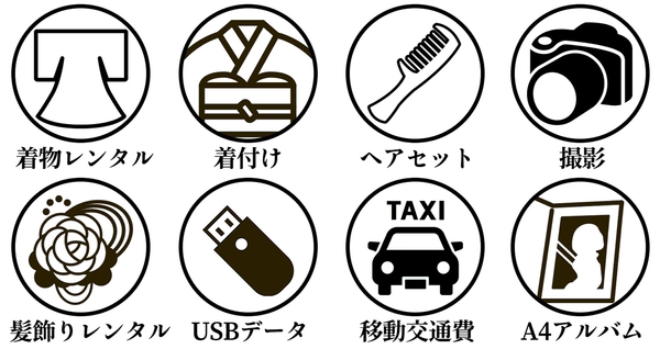 成人式振袖レンタルプラン（税込100,000円）セット内容