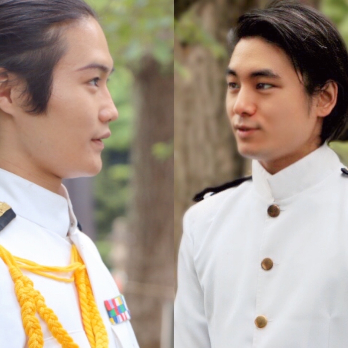 左:坂本光太郎(ウミ)と右:中原正人(中原正矢の祖父)は第二次世界大戦中同じ海軍で親友同士だった。