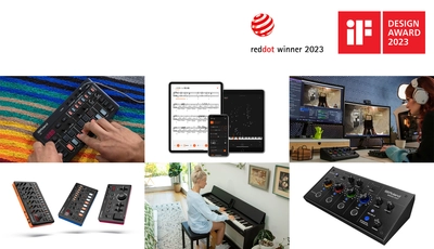 ローランドの『AIRA Compact』、『F107』と対応アプリ、 『BRIDGE CAST』が揃って「iFデザイン賞 2023」と 「レッドドット・デザイン賞 2023」をダブル受賞