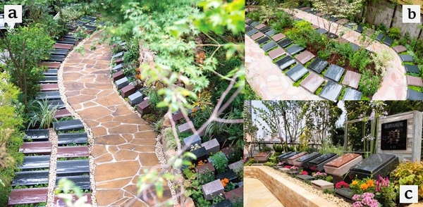 ( a:高輪庭苑 b:三田花苑 c:島津山庭苑 )