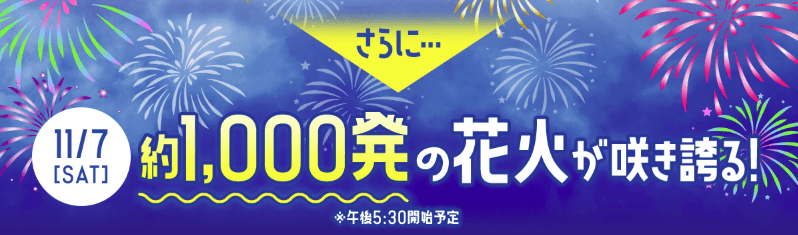 11/7(土)花火開催!