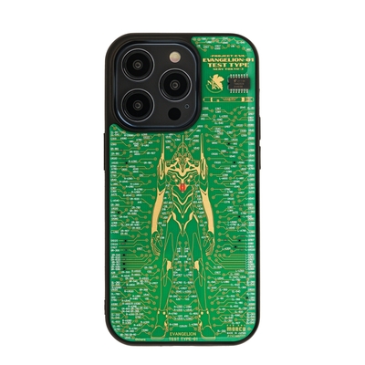 FLASH EVA01 基板アート iPhone 14Proケース 緑