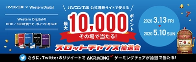 パソコン工房&ウエスタンデジタル コラボ企画 その場で当たるスロットチャンス抽選会を開催！