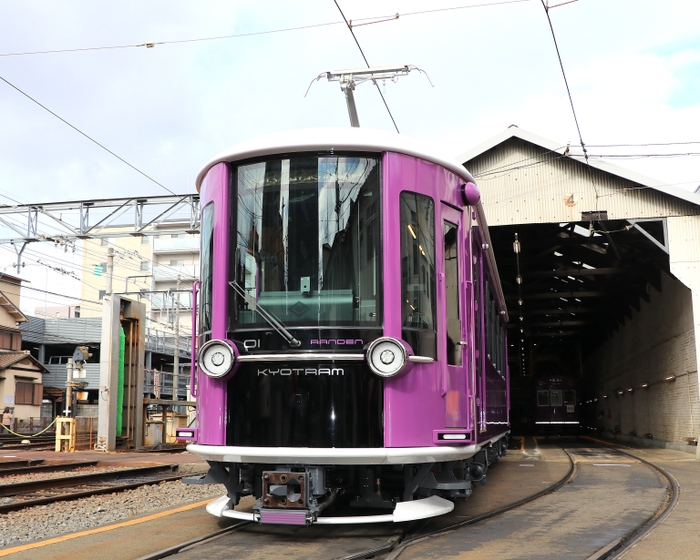 KYOTRAM（嵐電モボ１形 （2025年1月17日、京福電気鉄道㈱西院車庫で撮影））