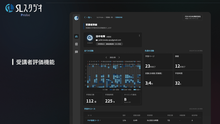 「受講者評価」機能画面イメージ
