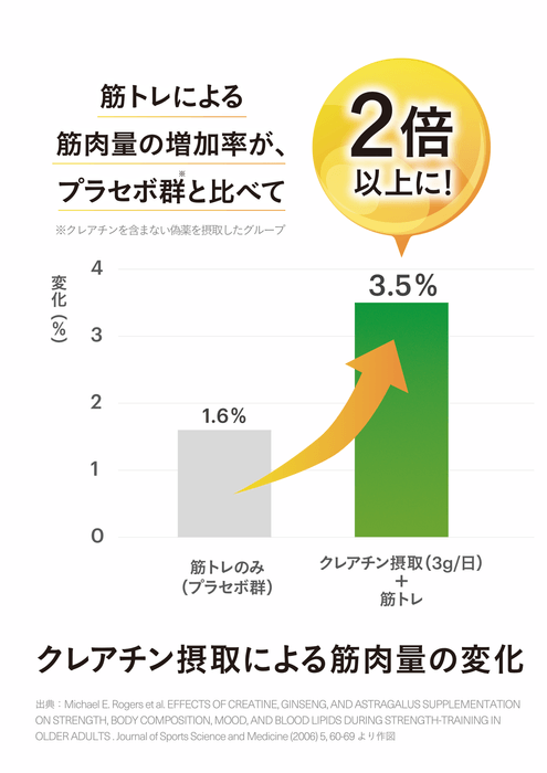 クレアチン摂取による筋肉量の変化