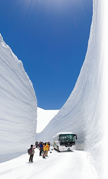 雪の多い年には高さ20mにも迫る雪の大谷