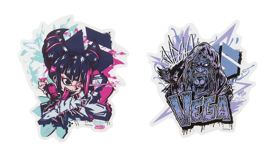 ストリートファイター パンクキャンバスアート コレクション トラベルビッグステッカー(ジュリ、ベガ)