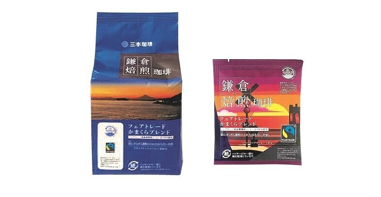 外装デザイン(左)と、鎌倉の情景をデザインした個包装(右)