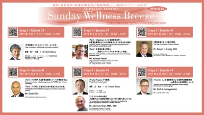 医師・歯科医師・薬剤師・医療従事者向け 《アンチエイジング・予防医療情報  無料Live配信Zoomウェビナー！》 『Sunday Wellness Breeze, Season 6  The 10th Anniversary Version』開催決定