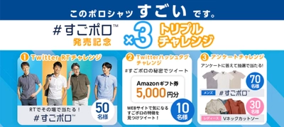 抽選でビズポロ商品などが当たる！トリプルキャンペーンを開催～「洋服の青山」Twitterキャンペーン、5月21日（金）スタート～