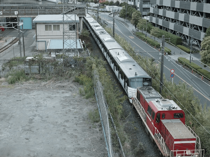 輸送の様子（新鶴見機関区付近）